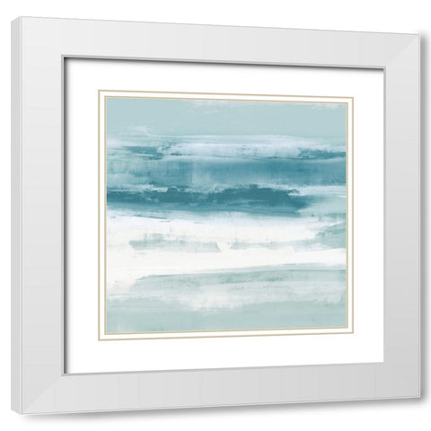 Aqua Passage II White Modern Wood Framed Art Print with Double Matting by Messina, Jake
