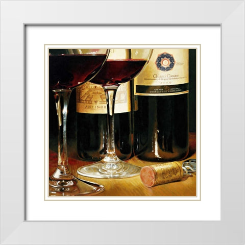 Chianti Classico White Modern Wood Framed Art Print with Double Matting by Ferreri, Stefano