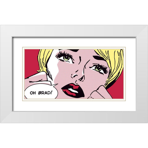Oh Brad ! White Modern Wood Framed Art Print with Double Matting by Sheila B.