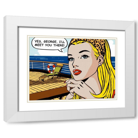 Yes-George White Modern Wood Framed Art Print with Double Matting by Sheila B.