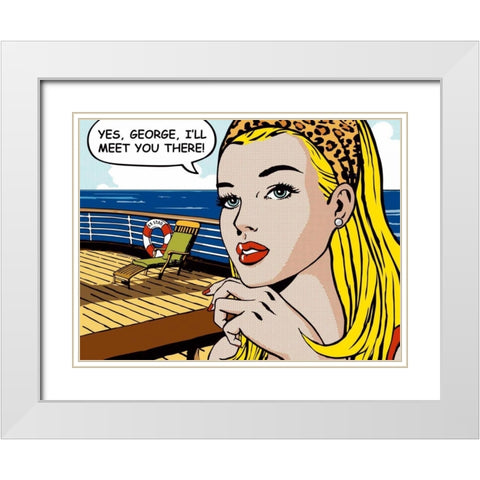 Yes-George White Modern Wood Framed Art Print with Double Matting by Sheila B.