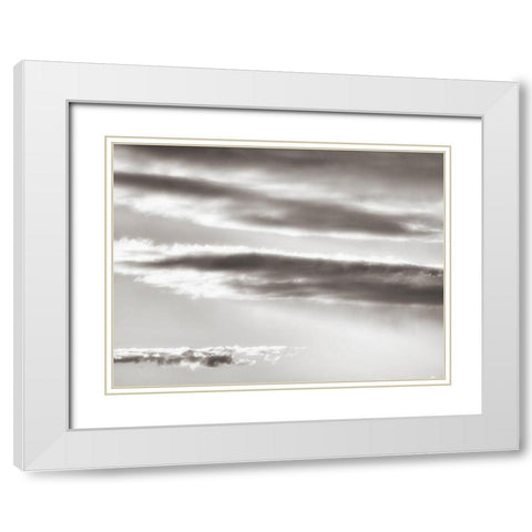 Black and white cloud formatio White Modern Wood Framed Art Print with Double Matting by Plank, Savanah