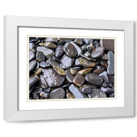 Beach rock detail White Modern Wood Framed Art Print with Double Matting by Plank, Savanah