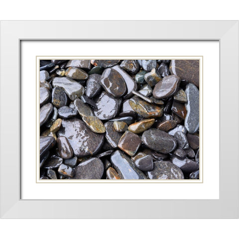 Beach rock detail White Modern Wood Framed Art Print with Double Matting by Plank, Savanah