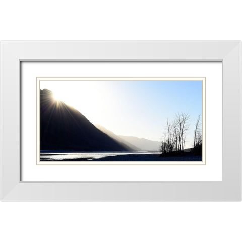 Knik River White Modern Wood Framed Art Print with Double Matting by Plank, Savanah