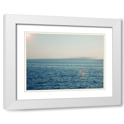 Ocean abstract White Modern Wood Framed Art Print with Double Matting by Plank, Savanah
