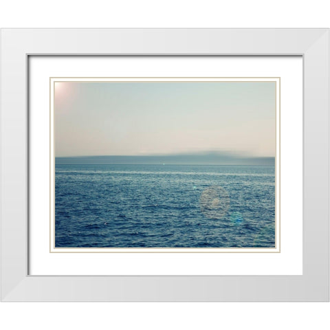 Ocean abstract White Modern Wood Framed Art Print with Double Matting by Plank, Savanah