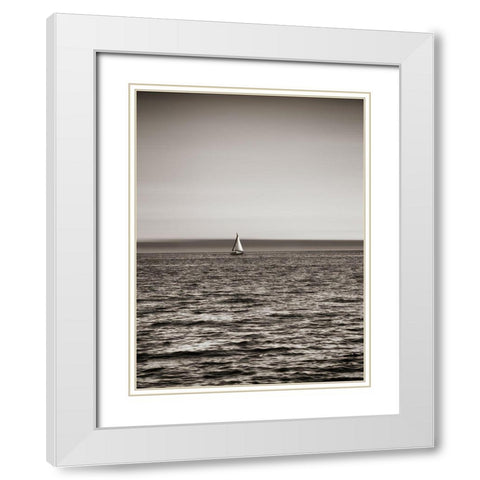 USA, Seattle, sailboat in Elli White Modern Wood Framed Art Print with Double Matting by Plank, Savanah