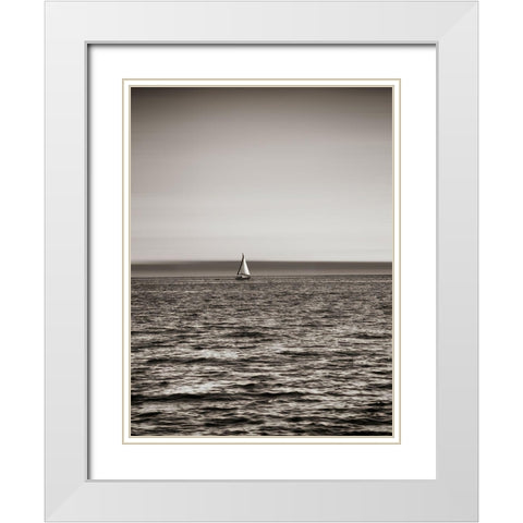 USA, Seattle, sailboat in Elli White Modern Wood Framed Art Print with Double Matting by Plank, Savanah