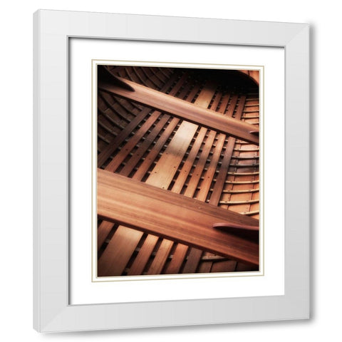 Wooden boat interior White Modern Wood Framed Art Print with Double Matting by Plank, Savanah