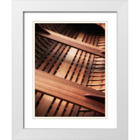 Wooden boat interior White Modern Wood Framed Art Print with Double Matting by Plank, Savanah