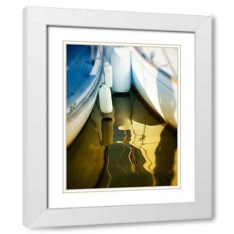 Sailboat summertime harbor White Modern Wood Framed Art Print with Double Matting by Plank, Savanah
