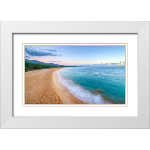 Big Beach - Maui White Modern Wood Framed Art Print with Double Matting by Bennion, Scott
