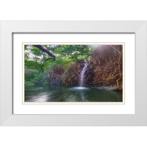 Eastward in Eden White Modern Wood Framed Art Print with Double Matting by Bennion, Scott