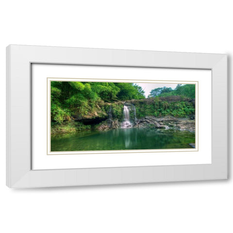 Waterfall in Soft Light White Modern Wood Framed Art Print with Double Matting by Bennion, Scott