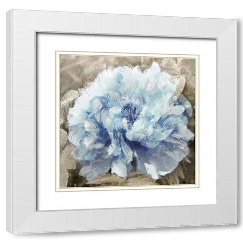 Solo Blue II White Modern Wood Framed Art Print with Double Matting by Sullivan, Shawna