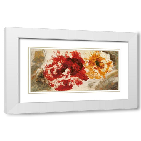 Pop Flowers White Modern Wood Framed Art Print with Double Matting by Ward, Sarah