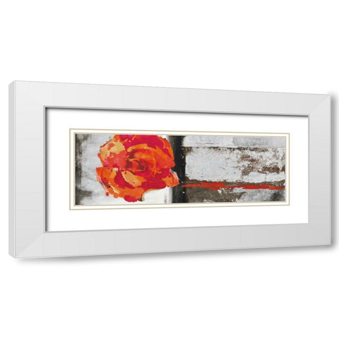 Metallic Pop Flower II White Modern Wood Framed Art Print with Double Matting by Ward, Sarah