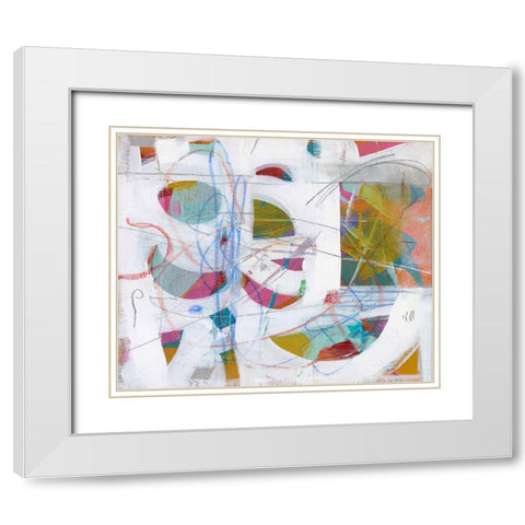 Ocean Fragments White Modern Wood Framed Art Print with Double Matting by Stevenett, Diane