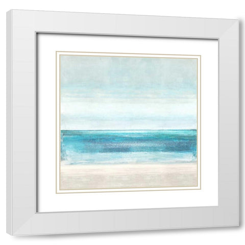 Azure Horizon White Modern Wood Framed Art Print with Double Matting by Hamilton, Taylor