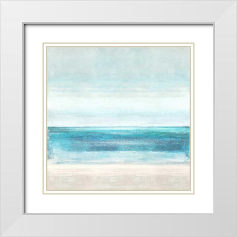 Azure Horizon White Modern Wood Framed Art Print with Double Matting by Hamilton, Taylor