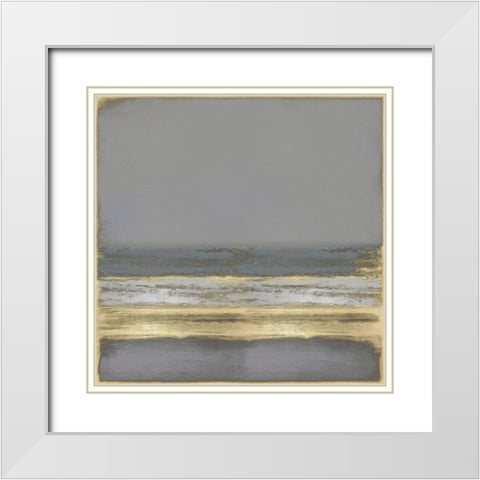 Gold on Gray White Modern Wood Framed Art Print with Double Matting by Hamilton, Taylor