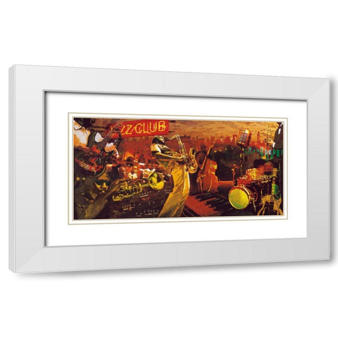 Bebop White Modern Wood Framed Art Print with Double Matting by Burke, Tyler