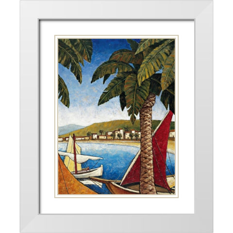 Cote d Azur II White Modern Wood Framed Art Print with Double Matting by Young, Thomas