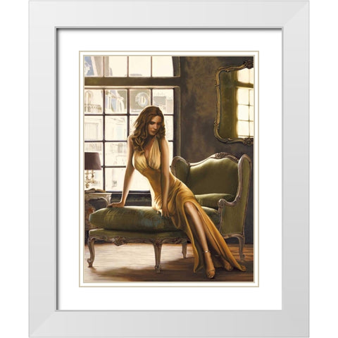 The Pose White Modern Wood Framed Art Print with Double Matting by Page, Thomas