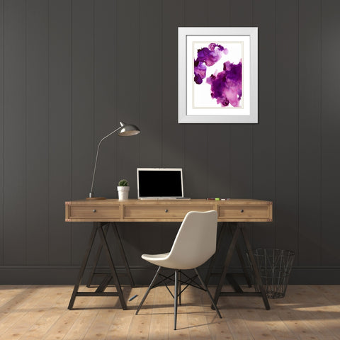 Elevate Fuchsia White Modern Wood Framed Art Print with Double Matting by Mitchell, Lauren
