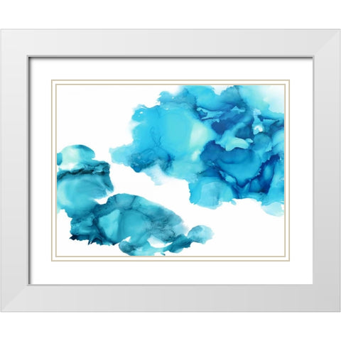 Elevate in Aqua White Modern Wood Framed Art Print with Double Matting by Mitchell, Lauren