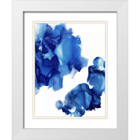 Elevate in Indigo  White Modern Wood Framed Art Print with Double Matting by Mitchell, Lauren