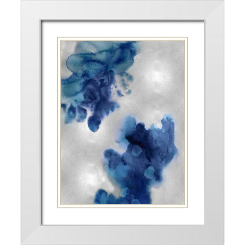 Entice in Indigo II White Modern Wood Framed Art Print with Double Matting by Mitchell, Lauren