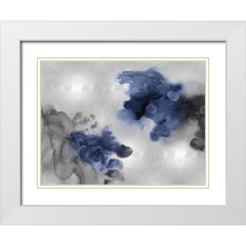 Tempting in Indigo White Modern Wood Framed Art Print with Double Matting by Mitchell, Lauren