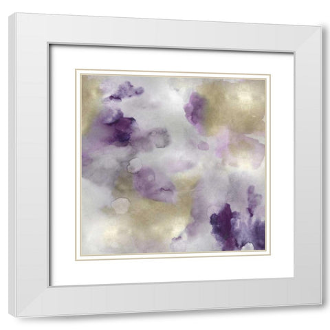 Whisper in Amethyst I White Modern Wood Framed Art Print with Double Matting by Mitchell, Lauren