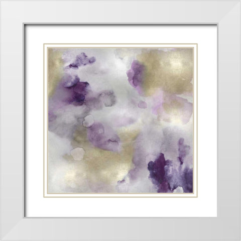 Whisper in Amethyst I White Modern Wood Framed Art Print with Double Matting by Mitchell, Lauren
