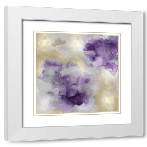 Whisper in Amethyst II White Modern Wood Framed Art Print with Double Matting by Mitchell, Lauren