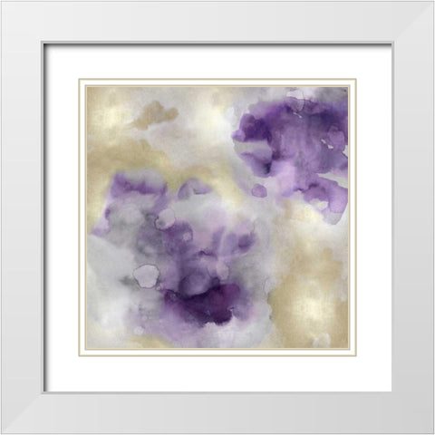 Whisper in Amethyst II White Modern Wood Framed Art Print with Double Matting by Mitchell, Lauren