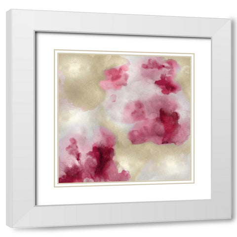 Whisper in Blush II White Modern Wood Framed Art Print with Double Matting by Mitchell, Lauren