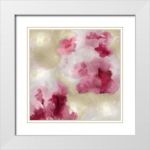 Whisper in Blush II White Modern Wood Framed Art Print with Double Matting by Mitchell, Lauren