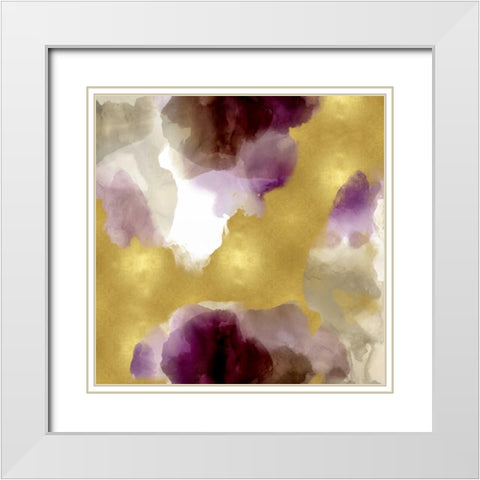 Whisper in Plum White Modern Wood Framed Art Print with Double Matting by Mitchell, Lauren