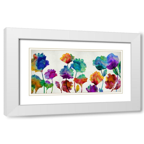 Playful Blossom White Modern Wood Framed Art Print with Double Matting by Austin, Vanessa