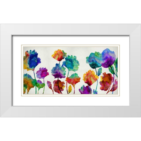Playful Blossom White Modern Wood Framed Art Print with Double Matting by Austin, Vanessa