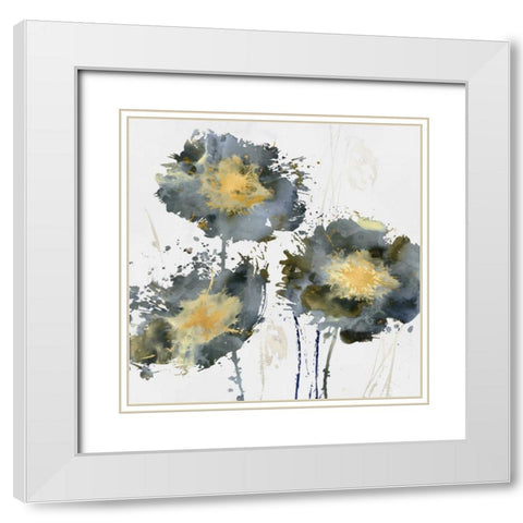 Flower Burst Trio White Modern Wood Framed Art Print with Double Matting by Austin, Vanessa