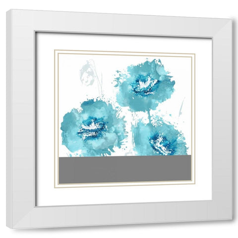 Flower Burst in Mandarin I White Modern Wood Framed Art Print with Double Matting by Austin, Vanessa