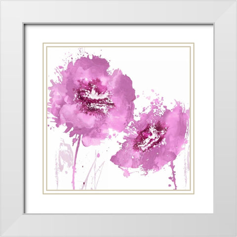 Flower Burst in Pink II White Modern Wood Framed Art Print with Double Matting by Austin, Vanessa