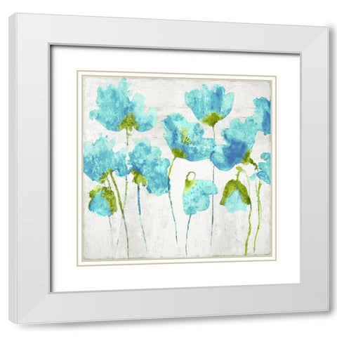 Aqua Friends I White Modern Wood Framed Art Print with Double Matting by Austin, Vanessa