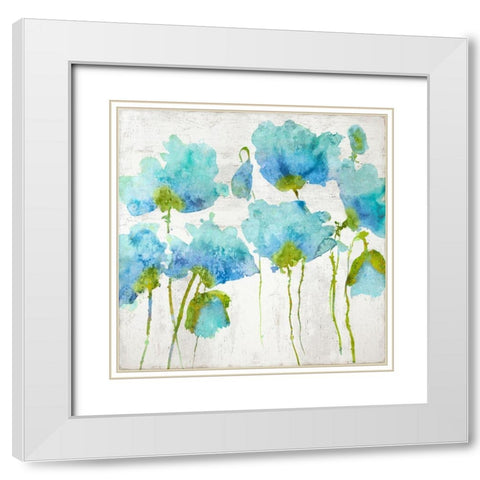 Aqua Friends II White Modern Wood Framed Art Print with Double Matting by Austin, Vanessa