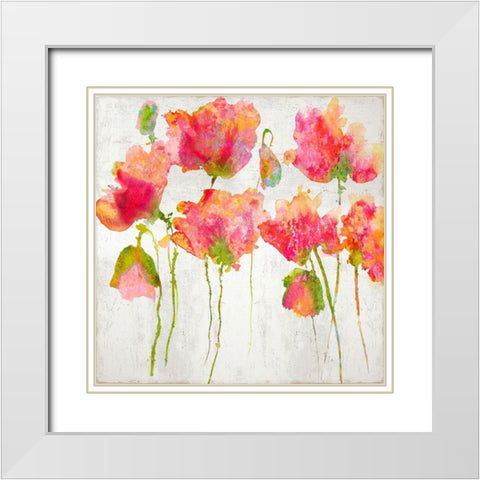 Gatherin in Pink II White Modern Wood Framed Art Print with Double Matting by Austin, Vanessa
