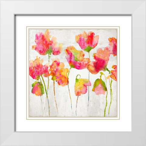 Gathering in Pink I White Modern Wood Framed Art Print with Double Matting by Austin, Vanessa